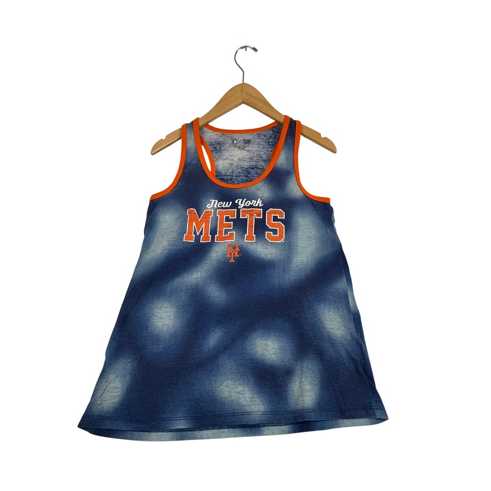 Campus Lifestyle New York Mets Tie Dye Racerback Tank Top Blue Orange Small